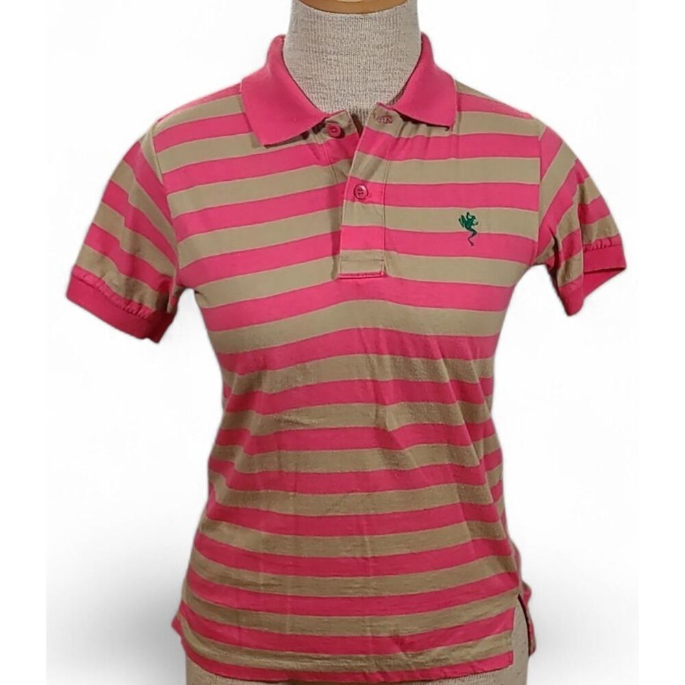 Vintage 1980s Rare Deadstock Polo Shirt Women's SM Striped Coqui Too Tenniscore